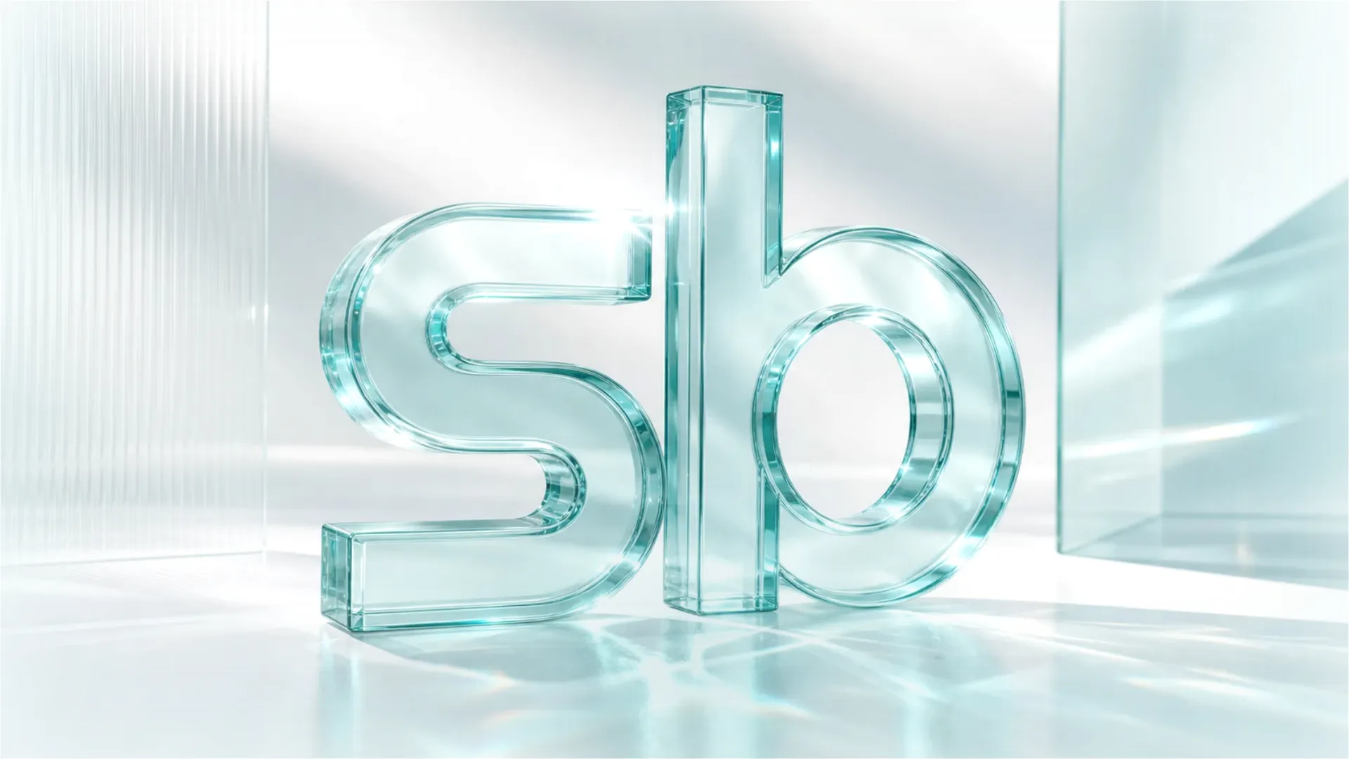 SB Glass aqua glass logo reflection keyframe