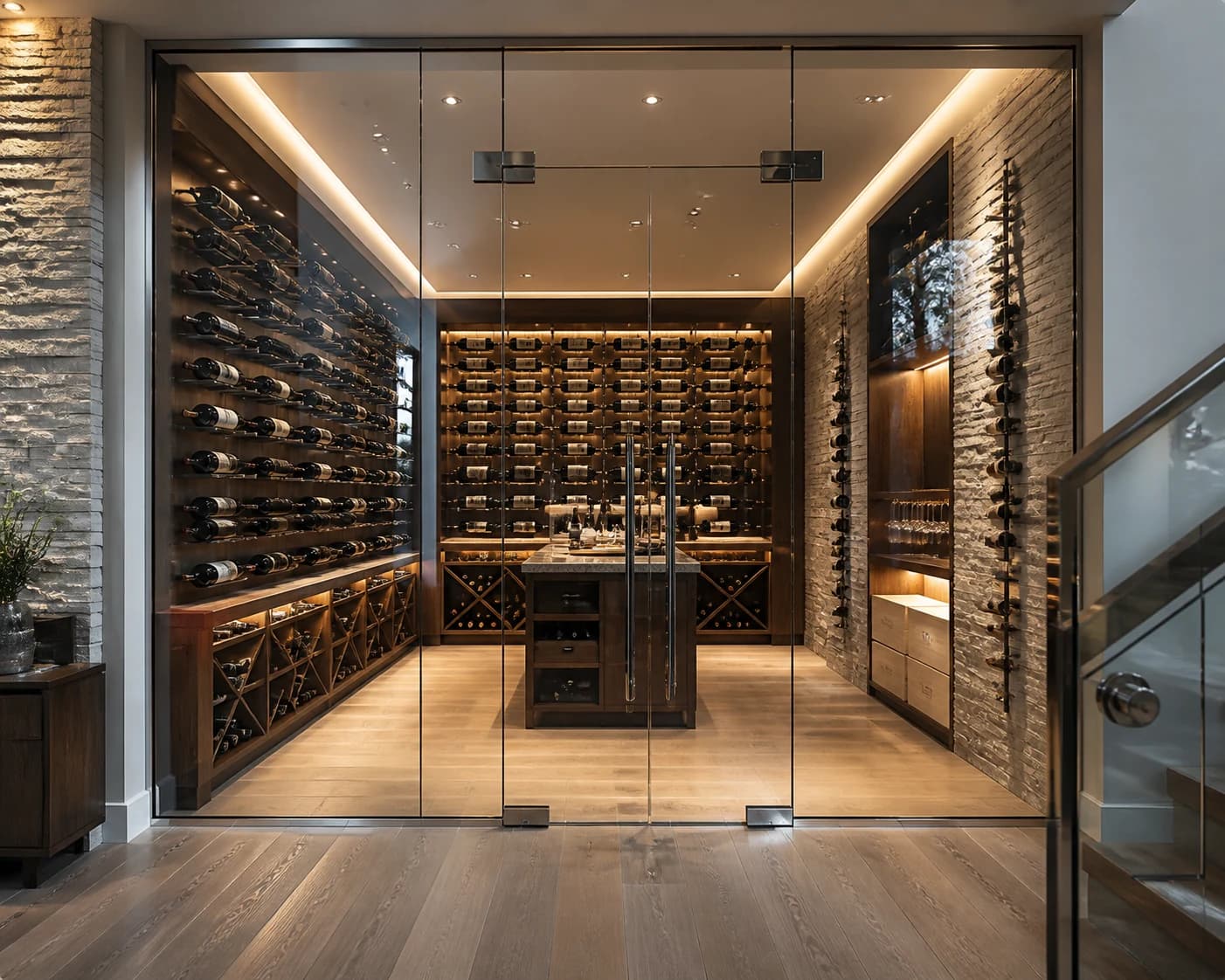 Wine cellar glass enclosure